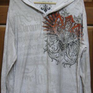 Affliction Live Fast Large long sleeve thermal mens Henley
